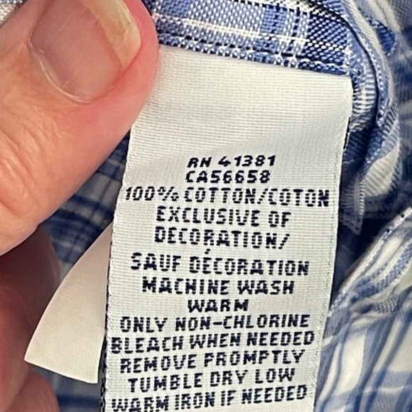 Ralph Lauren Long Sleeve Button Down-Blue-White-Size Men’s Large - Picture 5 of 6